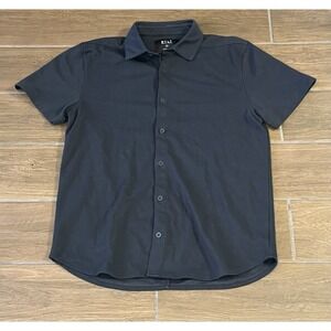 BYLT Premium Basics Men's Medium Black Short Sleeve Button Down Shirt
